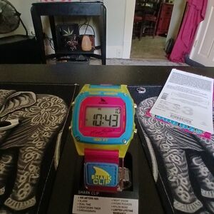Freestyle Women's Shark Clip Watch - Yellow and Blue